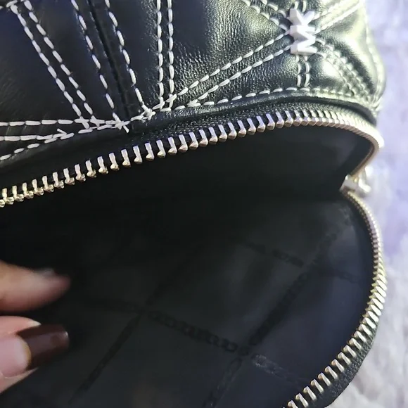 Michael Kors Black and White Quilted Backpack - Picture 3 of 12